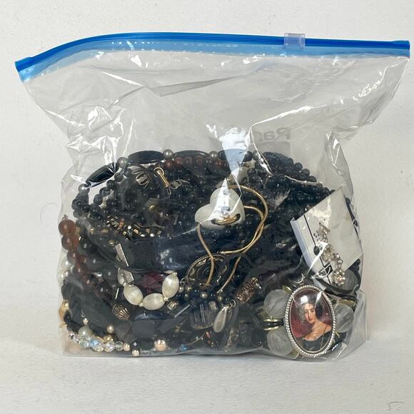 Vintage Assorted Jewelry Collection - Black, White, Gold, Silver - Picture 2 of 6